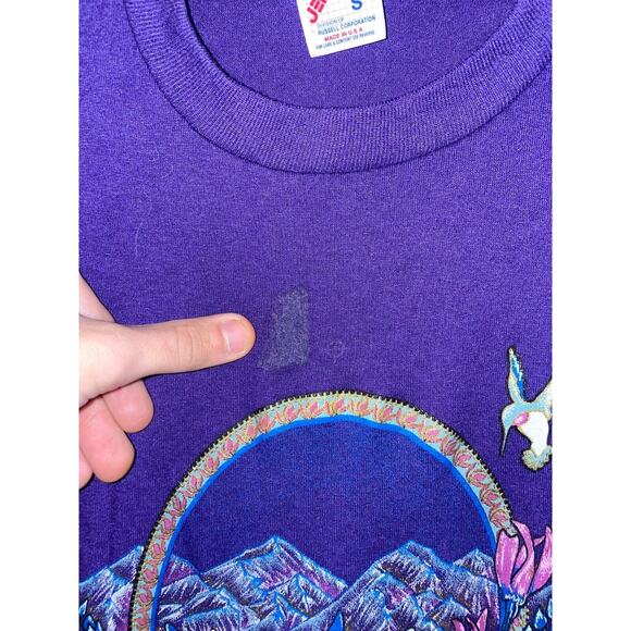 Vintage Nevada Virginia City Shirt Mountain Graphic Purple Tee VTG 90s Small - Picture 6 of 11